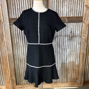 Ann Taylor Black Mini Dress with White Trim